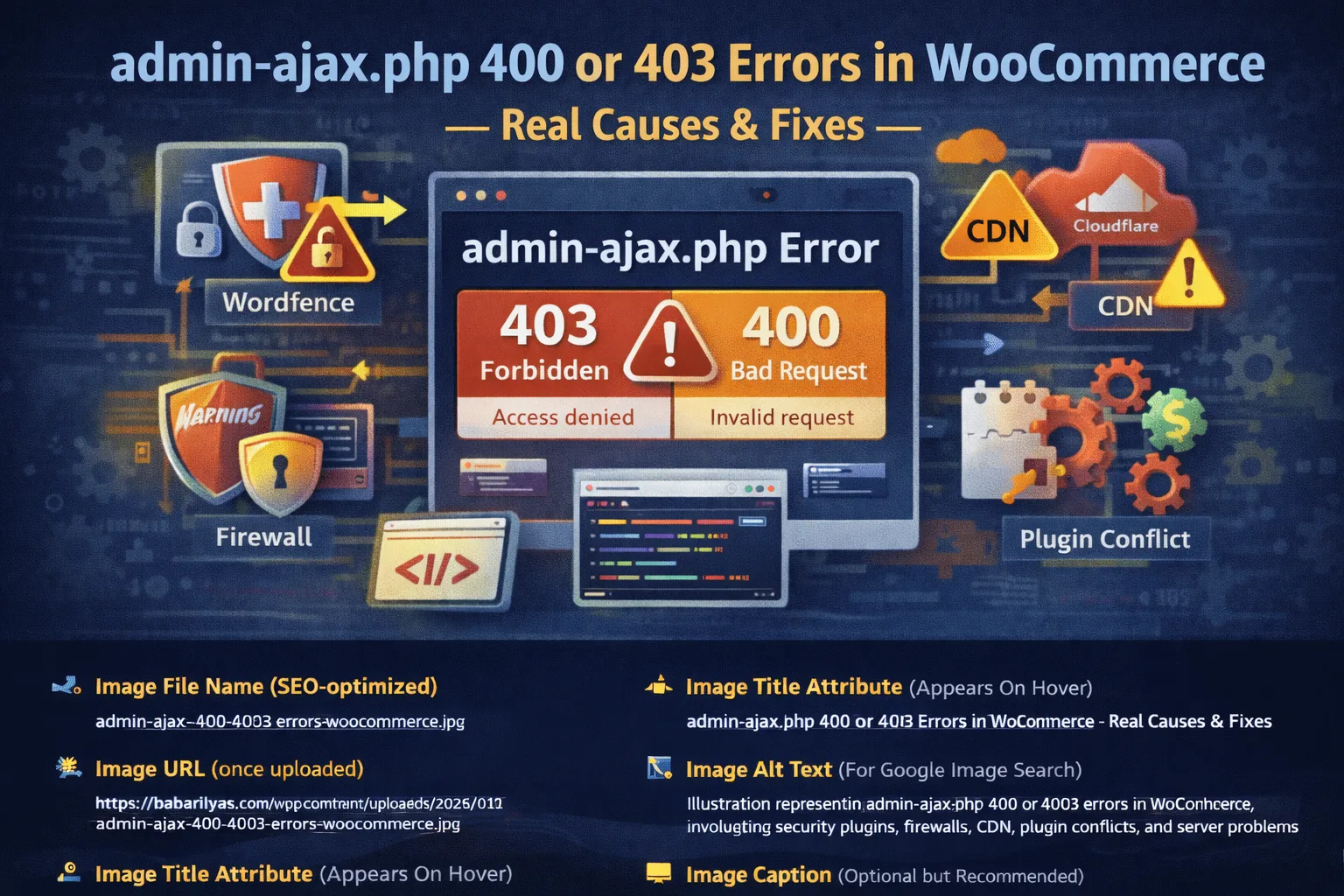 admin-ajax.php 400 or 403 errors in WooCommerce caused by security plugins, firewalls, CDN rules, and plugin conflicts