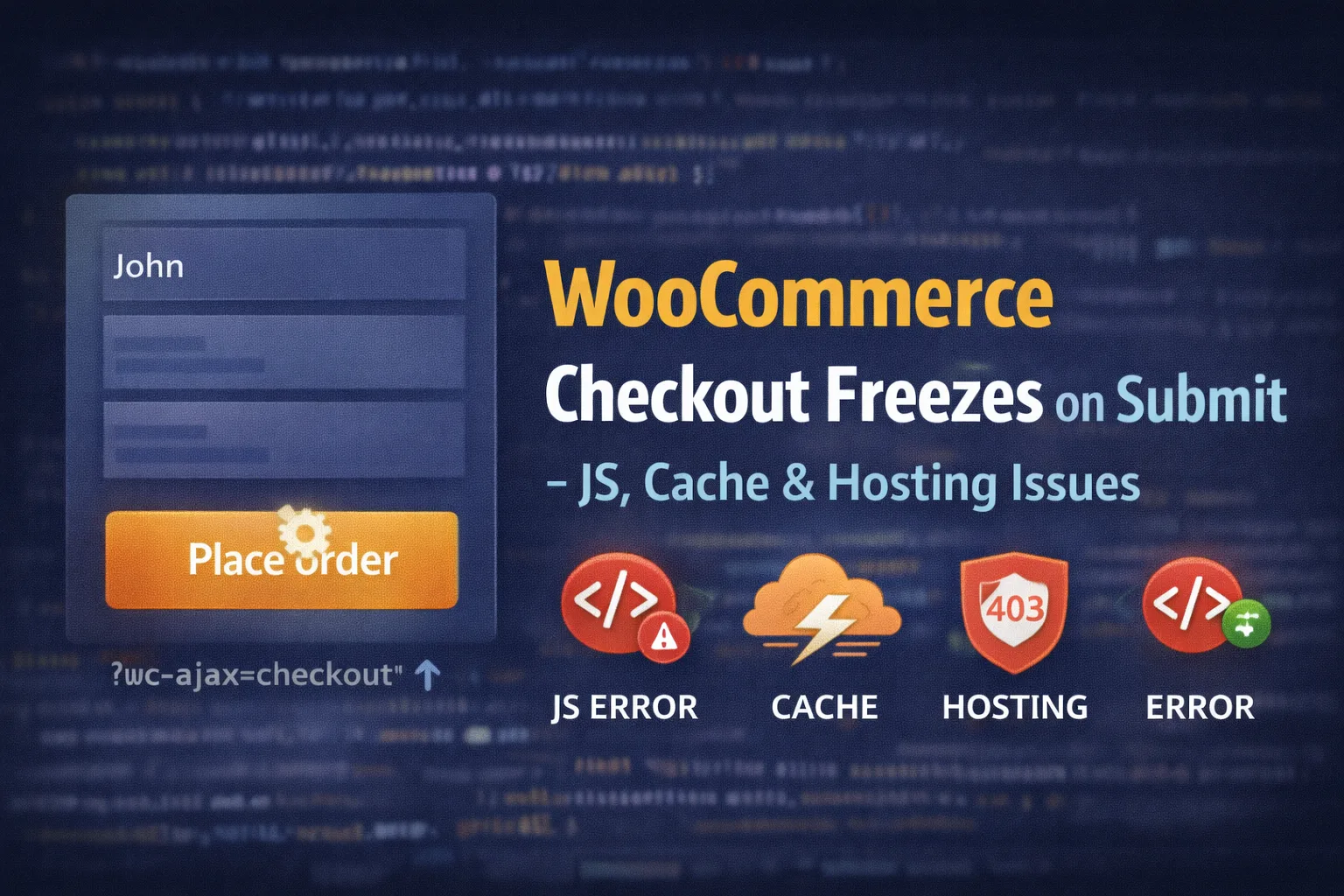 WooCommerce checkout freezing on submit due to JavaScript errors, caching, or hosting issues